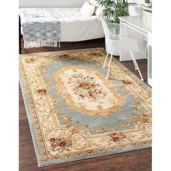 Beige/Blue Unique Loom Austin Collection Over-Dyed Botanical Vintage Medallion Area Rug 9 x 12 Feet Beige/Blue Unique Loom Austin Collection Over-Dyed Botanical Vintage Medallion Area Rug 9 x 12 Feet
